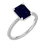2 1/2 Carat Sapphire and Diamond Ring In 14 Karat White Gold Image-2