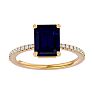 2 1/2 Carat Sapphire and Diamond Ring In 14 Karat Yellow Gold Image-1