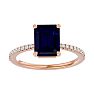2 1/2 Carat Sapphire and Diamond Ring In 14 Karat Rose Gold Image-1