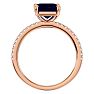 2 1/2 Carat Sapphire and Diamond Ring In 14 Karat Rose Gold Image-3