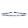 Aquamarine Bracelet: Aquamarine Jewelry: 6.5 Inch 3 1/2 Carat Aquamarine Tennis Bracelet In 14K White Gold Image-1