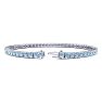 Aquamarine Bracelet: Aquamarine Jewelry: 6.5 Inch 3 1/2 Carat Aquamarine Tennis Bracelet In 14K White Gold Image-2
