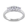 1 Carat Three Diamond Ring In 14 Karat White Gold Image-1
