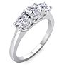 1 Carat Three Diamond Ring In 14 Karat White Gold Image-2