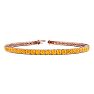 4 1/2 Carat Citrine Tennis Bracelet In 14 Karat Rose Gold, 8 Inches Image-1