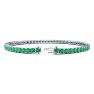 5 1/2 Carat Emerald Tennis Bracelet In 14 Karat White Gold, 8 1/2 Inches Image-2