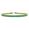 4 Carat Emerald Tennis Bracelet In 14 Karat Yellow Gold, 6 Inches Image-1