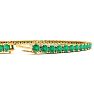 4 1/4 Carat Emerald Tennis Bracelet In 14 Karat Yellow Gold, 6 1/2 Inches Image-3