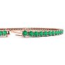 4 1/4 Carat Emerald Tennis Bracelet In 14 Karat Rose Gold, 6 1/2 Inches Image-3