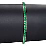 4 1/4 Carat Emerald Tennis Bracelet In 14 Karat Rose Gold, 6 1/2 Inches Image-5