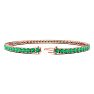 5 Carat Emerald Tennis Bracelet In 14 Karat Rose Gold, 7 1/2 Inches Image-2