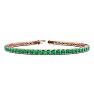 6 Carat Emerald Tennis Bracelet In 14 Karat Rose Gold, 9 Inches Image-1