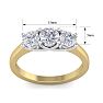 1 1/2 Carat Three Diamond Ring In 14 Karat Yellow Gold Image-5