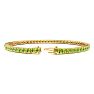 3 1/2 Carat Peridot Tennis Bracelet In 14 Karat Yellow Gold, 6 Inches Image-2
