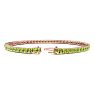 3 1/2 Carat Peridot Tennis Bracelet In 14 Karat Rose Gold, 6 Inches Image-2