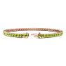 4 1/4 Carat Peridot Tennis Bracelet In 14 Karat Rose Gold, 7 1/2 Inches Image-2