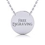 Sterling Silver Disc Necklace With Free Custom Engraving, 18 Inches Image-1