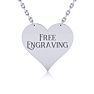 Sterling Silver Heart Necklace With Free Custom Engraving, 18 Inches Image-1