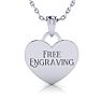 Sterling Silver Heart Tag Necklace With Free Custom Engraving, 18 Inches Image-1