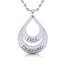 Sterling Silver Double Teardrop Necklace With Free Custom Engraving, 18 Inches Image-1