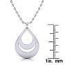 Sterling Silver Double Teardrop Necklace With Free Custom Engraving, 18 Inches Image-2