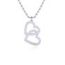 Sterling Silver Double Heart Necklace, 18 Inches Image-1