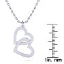 Sterling Silver Double Heart Necklace With Free Custom Engraving, 18 Inches Image-2