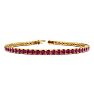 Ruby Bracelet; Ruby Tennis Bracelet; 6 1/3 Carat Ruby Tennis Bracelet In 14 Karat Yellow Gold Image-1