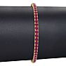 Ruby Bracelet; Ruby Tennis Bracelet; 6 1/3 Carat Ruby Tennis Bracelet In 14 Karat Yellow Gold Image-5