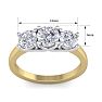 2 Carat Three Diamond Ring In 14 Karat Yellow Gold Image-5