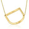 D Initial Sideways Necklace In Gold Overlay, 18 Inches Image-1