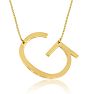 G Initial Sideways Necklace In Gold Overlay, 18 Inches Image-1