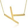 K Initial Sideways Necklace In Gold Overlay, 18 Inches Image-1