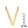 V Initial Sideways Necklace In Gold Overlay, 18 Inches Image-2