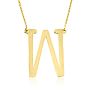 W Initial Sideways Necklace In Gold Overlay, 18 Inches Image-1