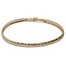 10K Yellow Gold Flexible Bangle Bracelet With Brush Design, 7 Inches Image-1