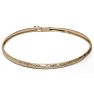 10K Yellow Gold Flexible Bangle Bracelet With Filigree Design, 8 Inches Image-1