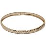 10K Yellow Gold Flexible Bangle Bracelet With Fancy Diamond Cut Design, 8 Inches Image-1