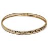 10K Yellow Gold Flexible Bangle Bracelet With Polished Diamond Cut Design, 8 Inches Image-1
