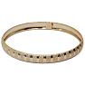 10K Yellow Gold Flexible Bangle Bracelet With Unique Diamond Cut Design, 7 Inches Image-1