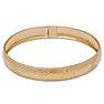 10K Yellow Gold Flexible Bangle Bracelet With Bow and Leaves Diamond Cut Design, 8 Inches Image-1