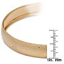 10K Yellow Gold Flexible Bangle Bracelet With Bow and Leaves Diamond Cut Design, 8 Inches Image-2