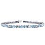 Aquamarine Bracelet: Aquamarine Jewelry: 4 Carat Aquamarine And Diamond Graduated Tennis Bracelet In 14 Karat White Gold, 7 Inches Image-1