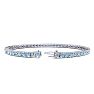 Aquamarine Bracelet: Aquamarine Jewelry: 4 Carat Aquamarine And Diamond Graduated Tennis Bracelet In 14 Karat White Gold, 7 Inches Image-2