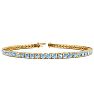 Aquamarine Bracelet: Aquamarine Jewelry: 4 Carat Aquamarine And Diamond Graduated Tennis Bracelet In 14 Karat Yellow Gold, 7 Inches Image-1