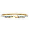 Aquamarine Bracelet: Aquamarine Jewelry: 4 Carat Aquamarine And Diamond Graduated Tennis Bracelet In 14 Karat Yellow Gold, 7 Inches Image-2