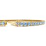Aquamarine Bracelet: Aquamarine Jewelry: 4 3/4 Carat Aquamarine And Diamond Graduated Tennis Bracelet In 14 Karat Yellow Gold, 8 1/2 Inches Image-3