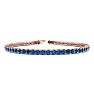 4 1/4 Carat Blue Diamond Tennis Bracelet In 14 Karat Rose Gold, 7 1/2 Inches Image-1