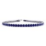 6 3/4 Carat Sapphire Tennis Bracelet In 14 Karat White Gold, 9 Inches Image-1