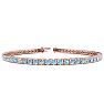 Aquamarine Bracelet: Aquamarine Jewelry: 4 Carat Aquamarine And Diamond Graduated Tennis Bracelet In 14 Karat Rose Gold, 7 Inches Image-1
